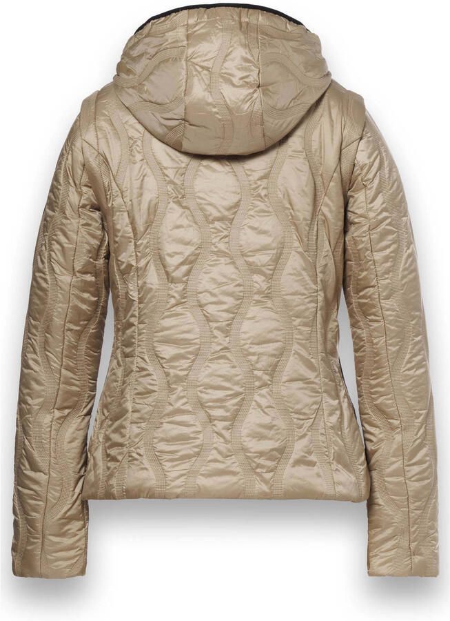 District gewatteerde jas lichtbruin