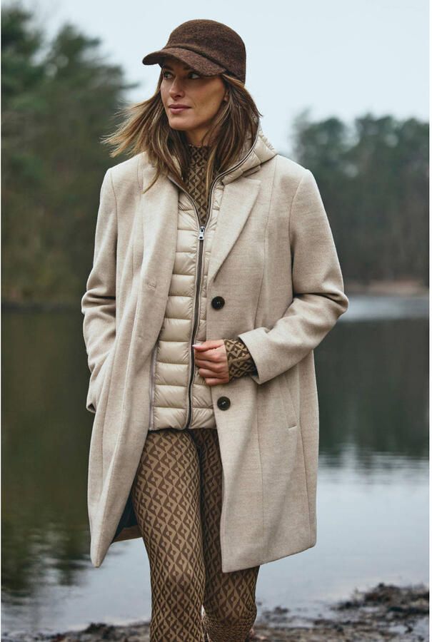 District wintermantel met wol beige - Foto 2