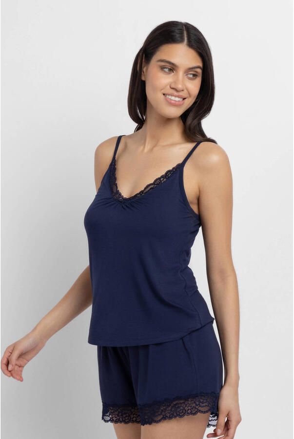 Dorina Curve pyjamatop Aurora donkerblauw - Foto 3