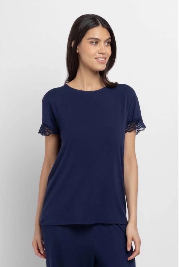 Dorina Curve pyjamatop Aurora donkerblauw