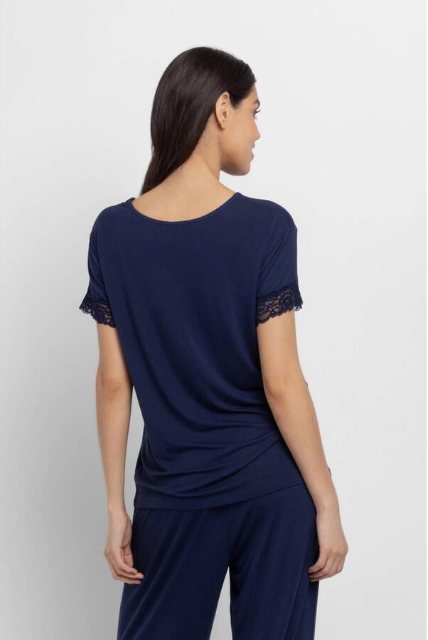 Dorina Curve pyjamatop Aurora donkerblauw - Foto 2
