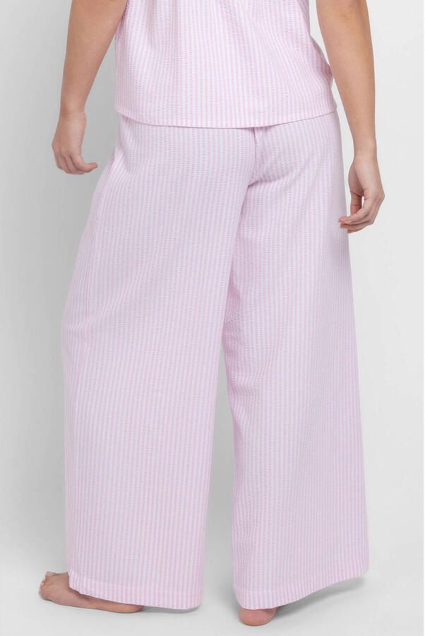 Dorina Curve seersucker pyjamabroek Diana wit roze - Foto 2