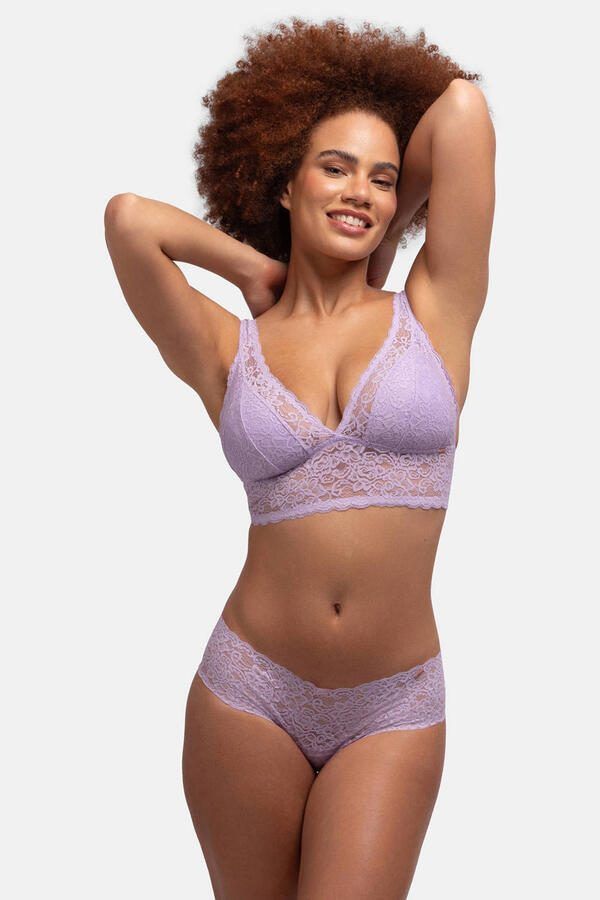 Dorina hipster Lana (set van 3) paars beige ecru