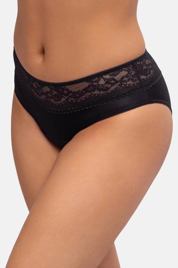 Dorina medium absorberende menstruatieslip Moon met kant (set van 2) zwart - Foto 2