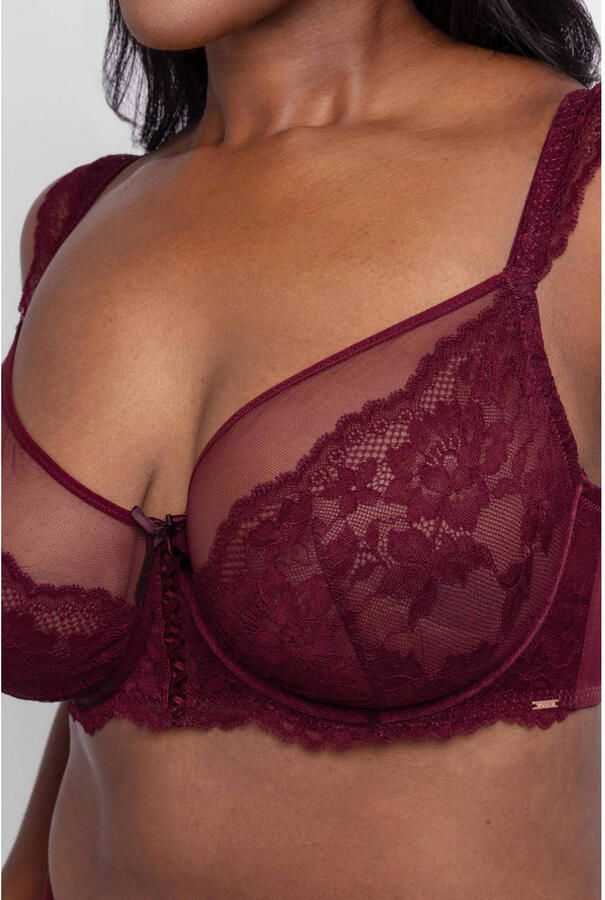 Dorina niet-voorgevormde beugelbh Lyra Satin donkerrood - Foto 3