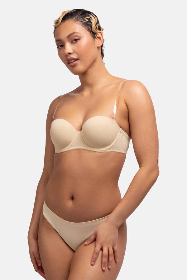 Dorina voorgevormde strapless balconette bh Michelle beige