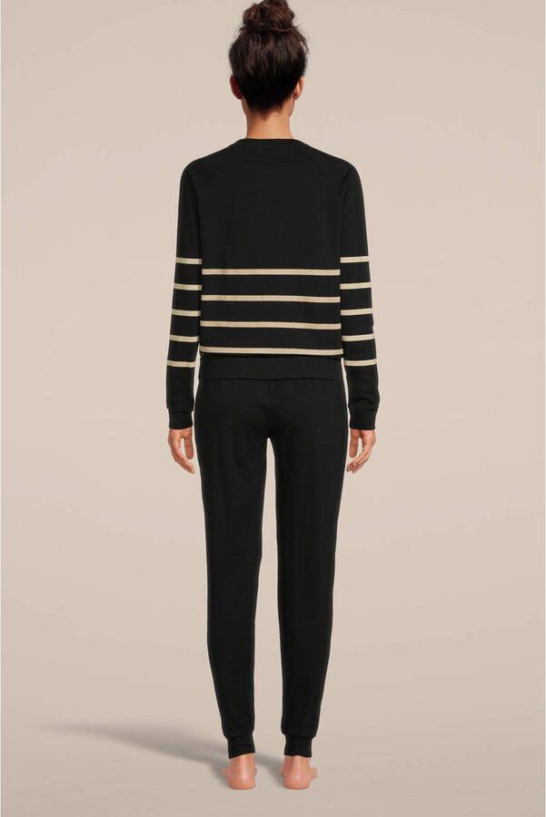 Dreamcovers pyjama met strepen zwart ecru - Foto 3