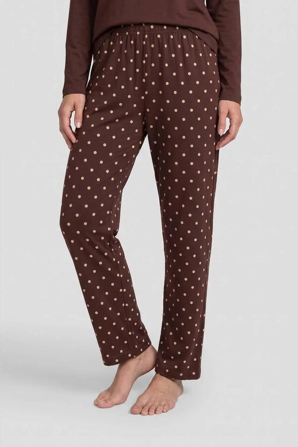 Dreamcovers pyjama set donkerbruin wit