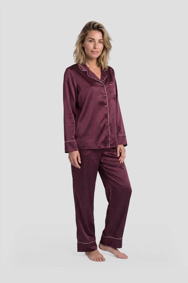 Dreamcovers satijnlook pyjamaset bordeaux - Foto 2