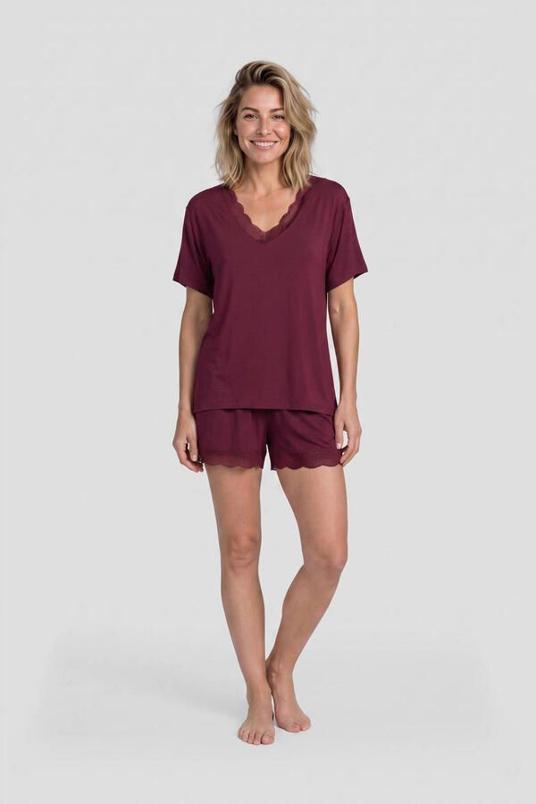 Dreamcovers shortama donkerrood - Foto 3