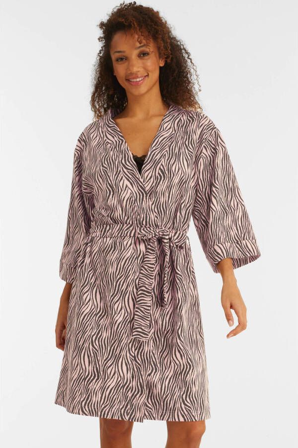 Dreamcovers jersey badjas roze zwart
