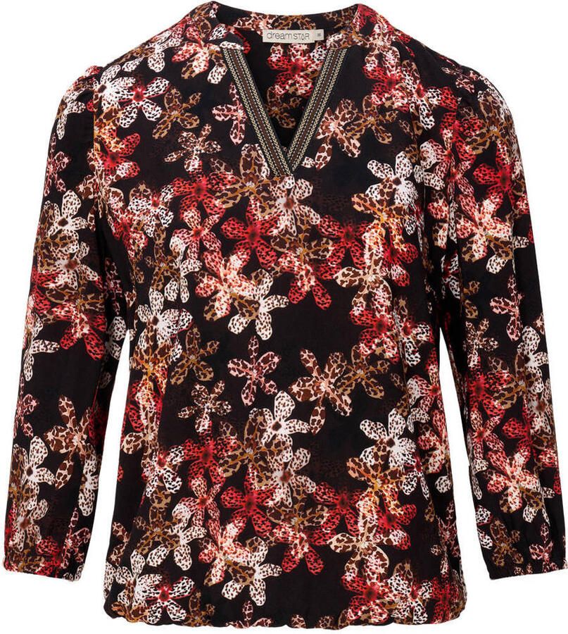 Dreamstar gebloemde top zwart