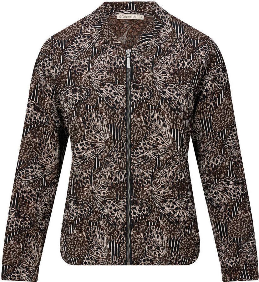 Dreamstar jasje met print donkerbruin