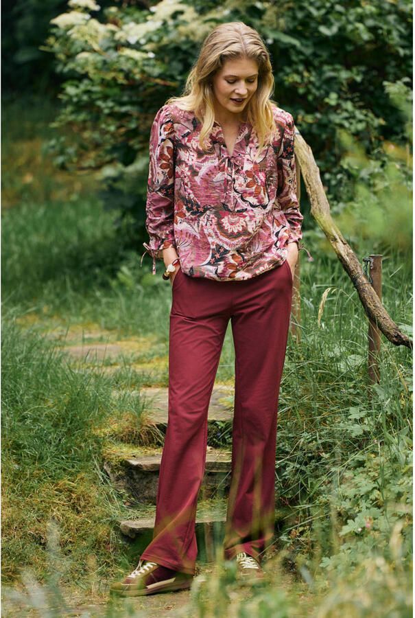 Dreamstar straight leg broek donkerrood - Foto 3