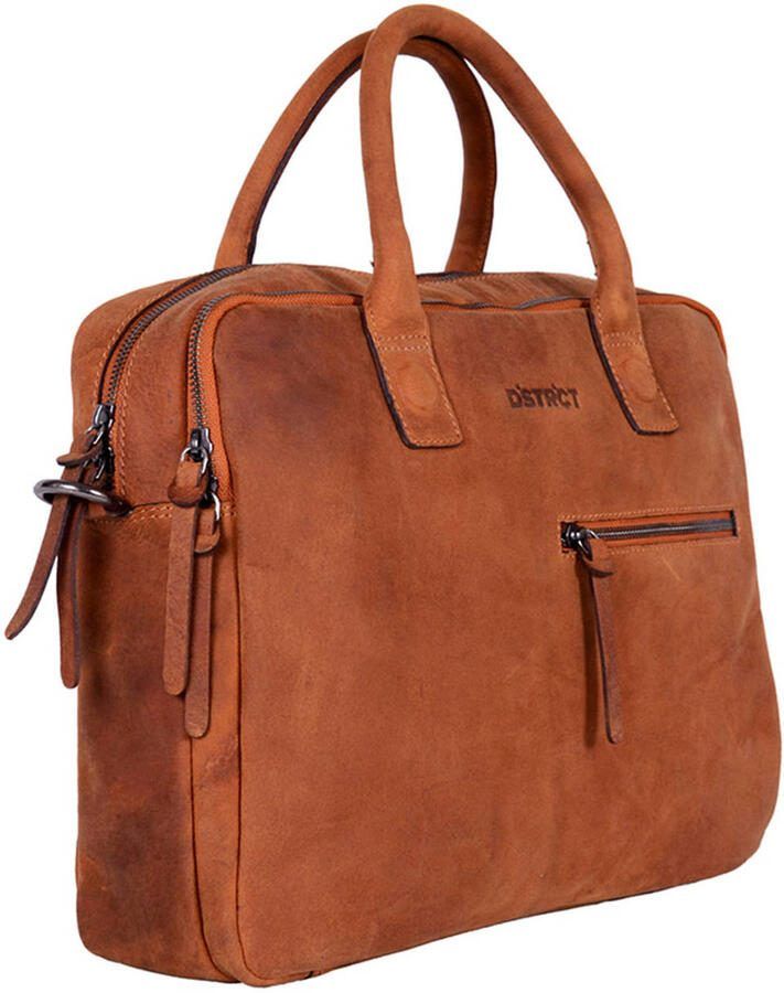 DSTRCT 15.4 inch leren laptoptas Bravo cognac - Foto 3