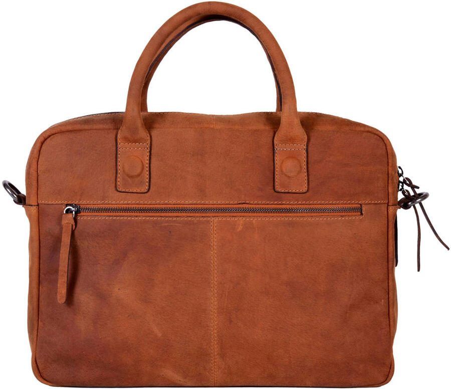 DSTRCT 15.4 inch leren laptoptas Bravo cognac - Foto 2