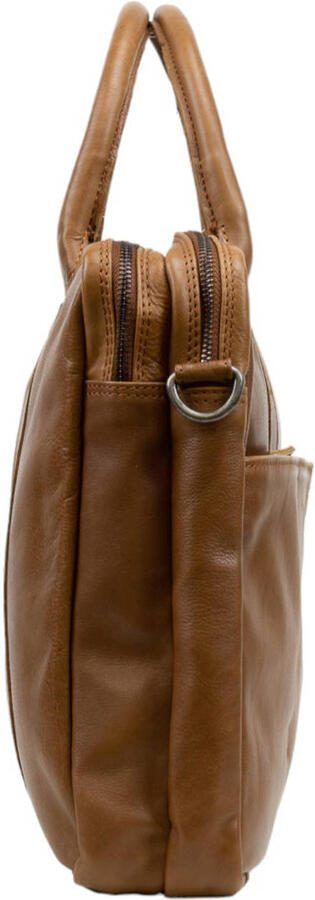 DSTRCT 15.6 leren laptoptas cognac - Foto 2