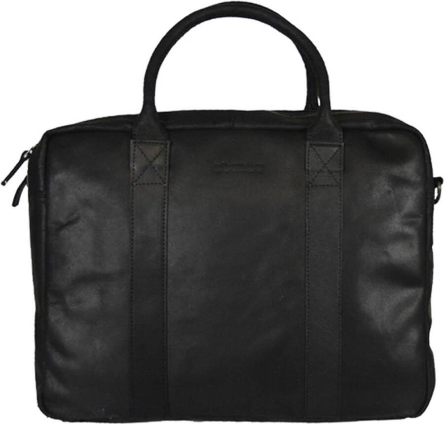DSTRCT 15.6 leren laptoptas Limited zwart