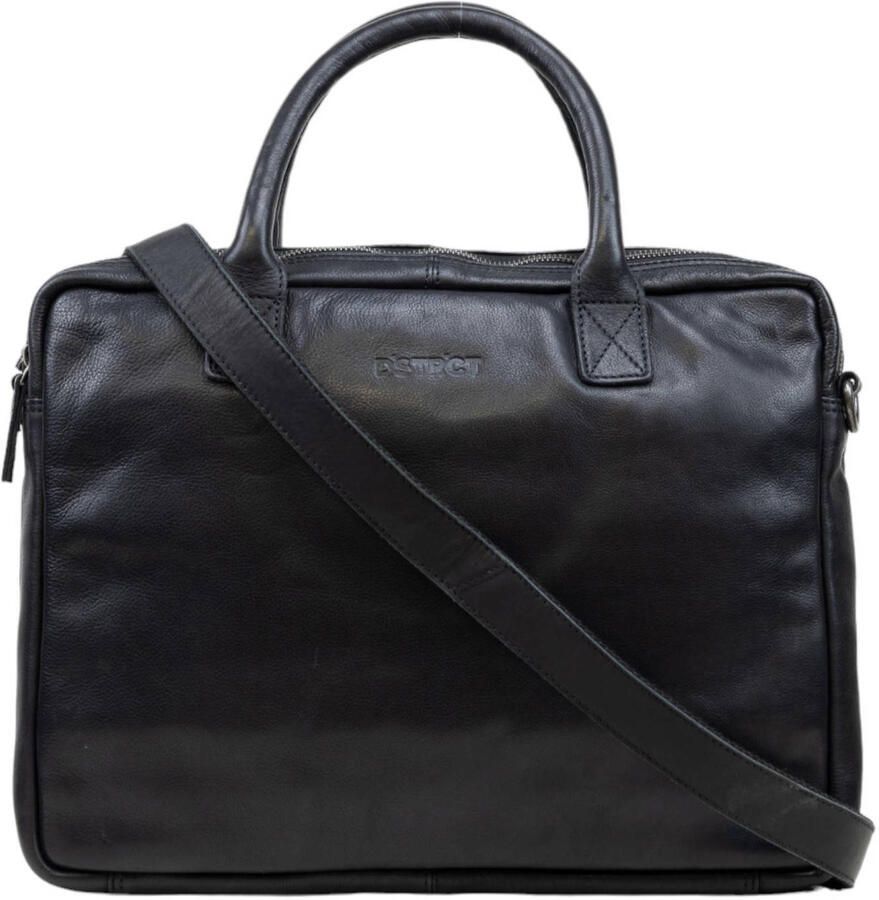 DSTRCT 15.6 leren laptoptas State Street zwart