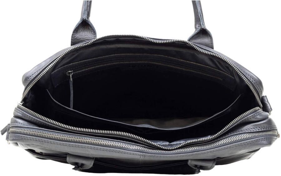 DSTRCT 15.6 leren laptoptas State Street zwart - Foto 2