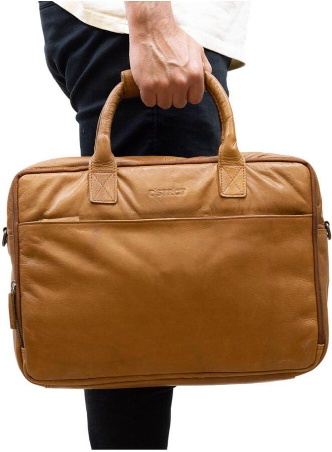 DSTRCT 17 leren laptoptas State Street cognac - Foto 2