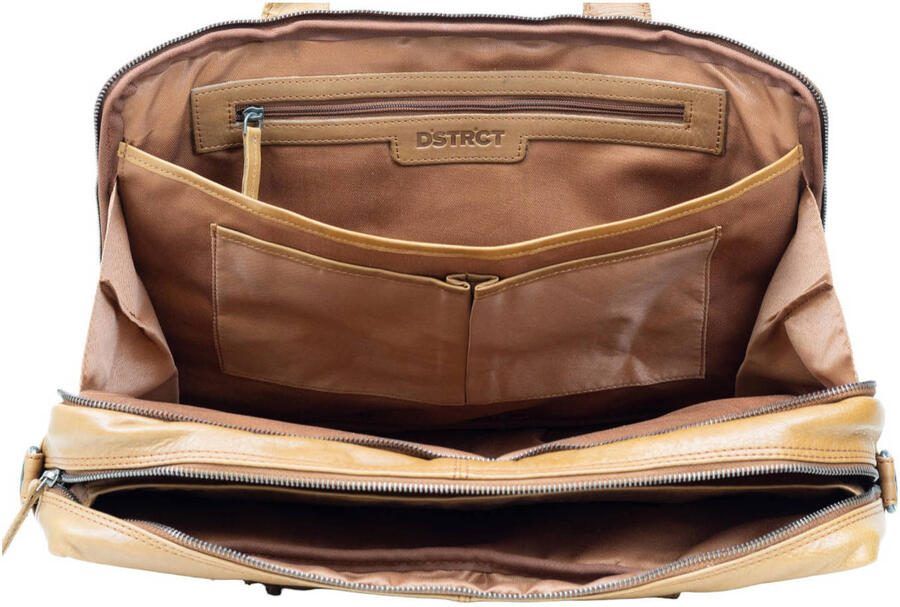 DSTRCT 17 leren laptoptas State Street cognac - Foto 3