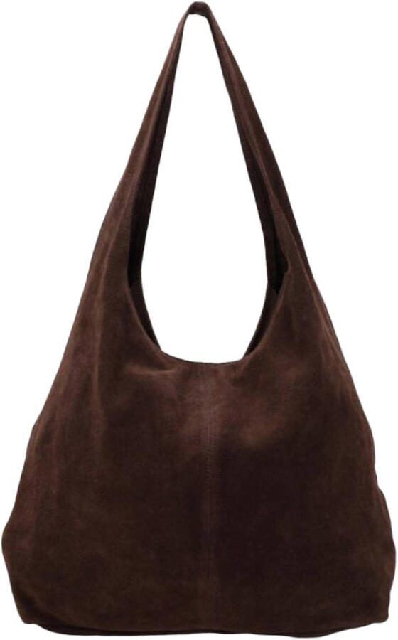 DSTRCT suede schoudertas Portland Road donkerbruin