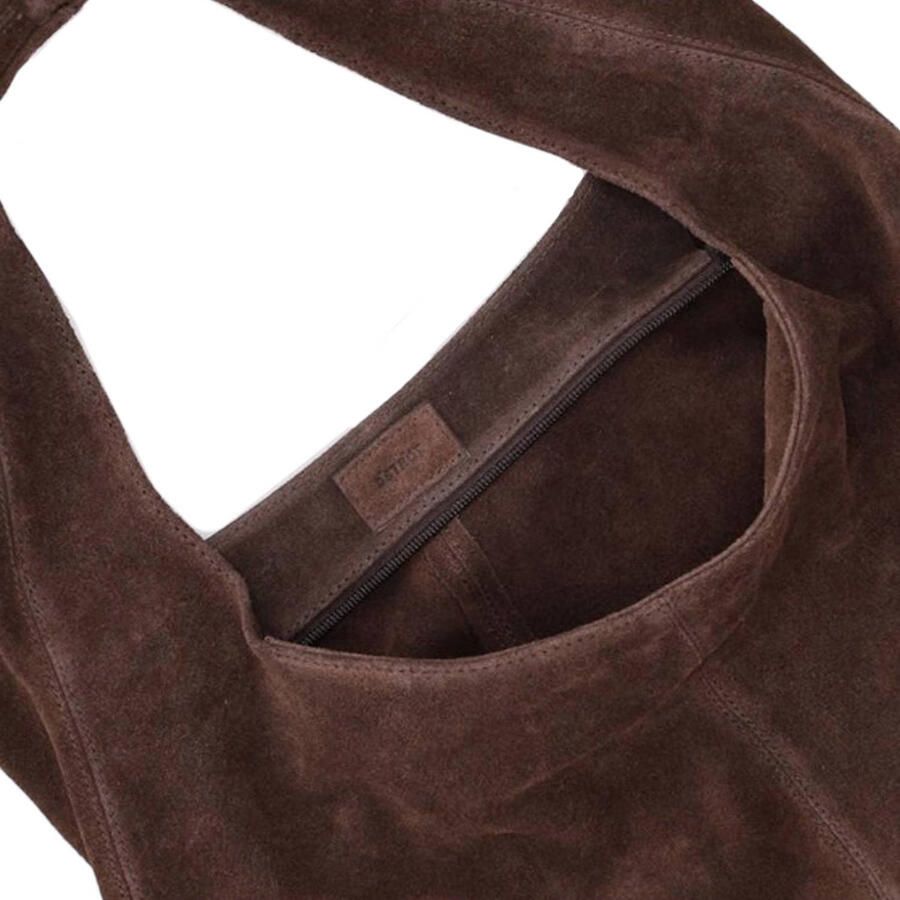 DSTRCT suede schoudertas Portland Road donkerbruin - Foto 2