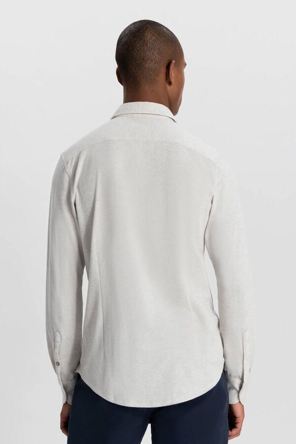 Dstrezzed Heren Overhemden Shirt Melange Pique White Heren - Foto 6
