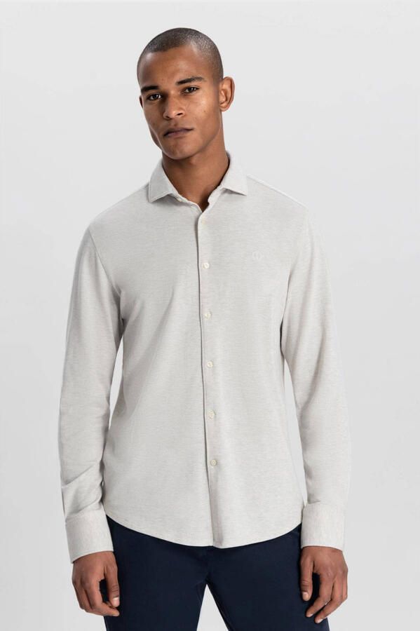 Dstrezzed Heren Overhemden Shirt Melange Pique White Heren - Foto 5