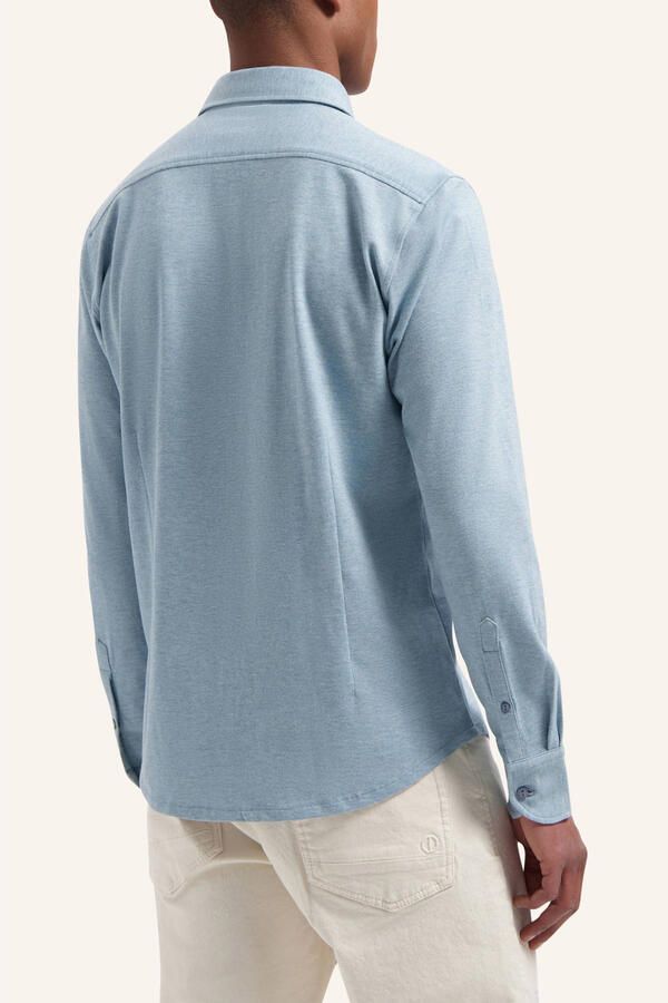 DSTREZZED Heren Overhemden Kirk Shirt Melange Pique Blauw - Foto 6