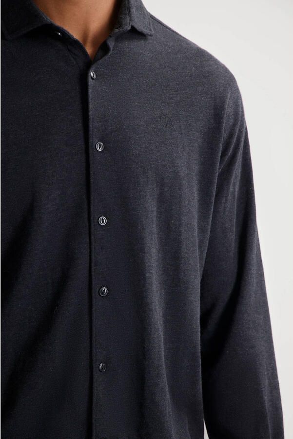 Dstrezzed casual overhemd pique zwart