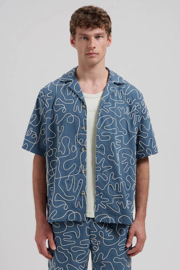 Dstrezzed comfort casual overhemd blauw