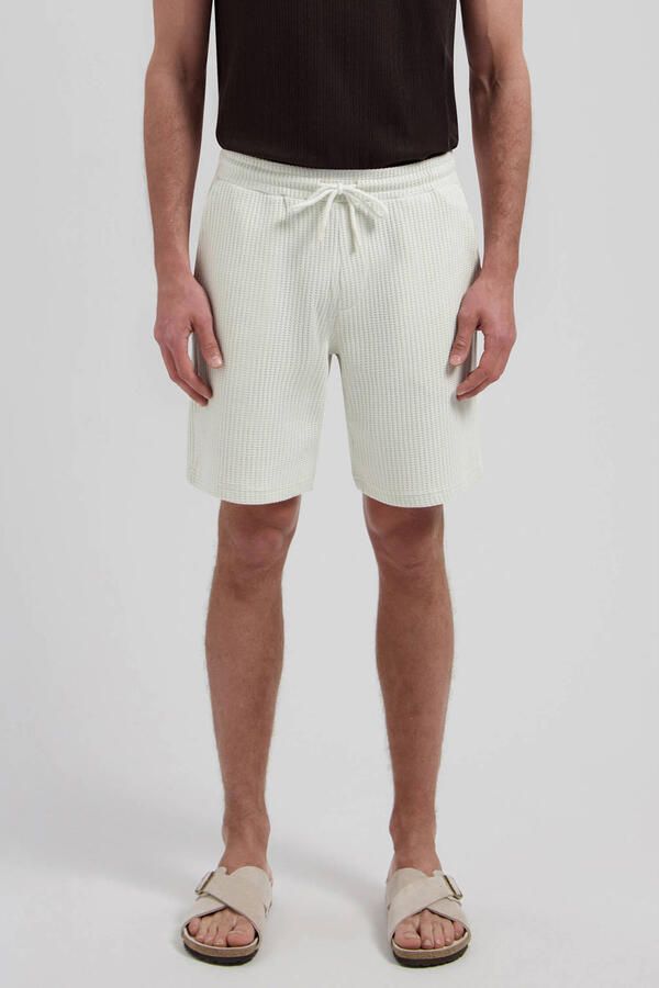 DSTREZZED Heren Broeken Logan Waffle Sweatshort Ecru - Foto 5