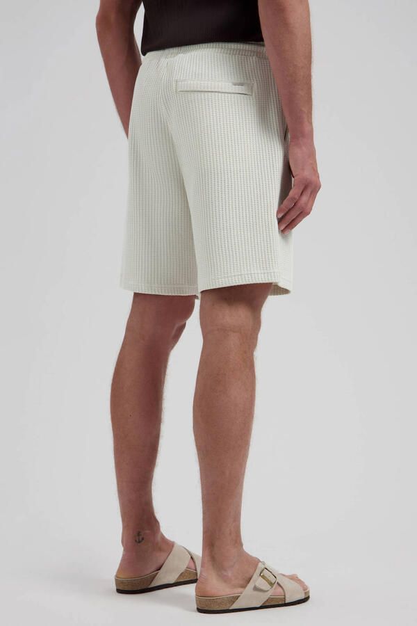 DSTREZZED Heren Broeken Logan Waffle Sweatshort Ecru - Foto 6