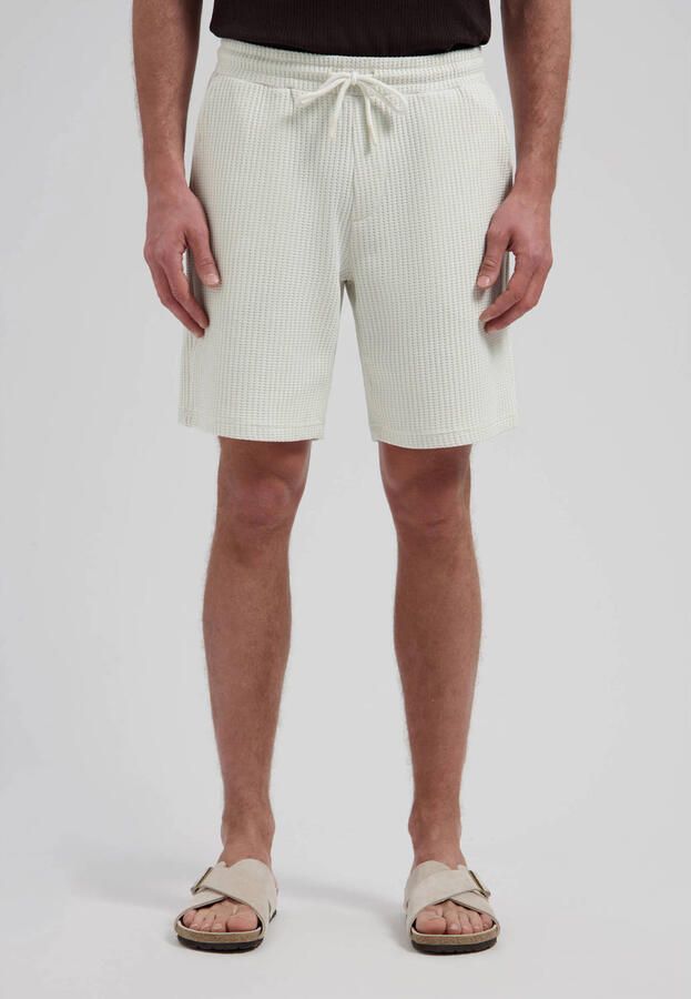DSTREZZED Heren Broeken Logan Waffle Sweatshort Ecru - Foto 6