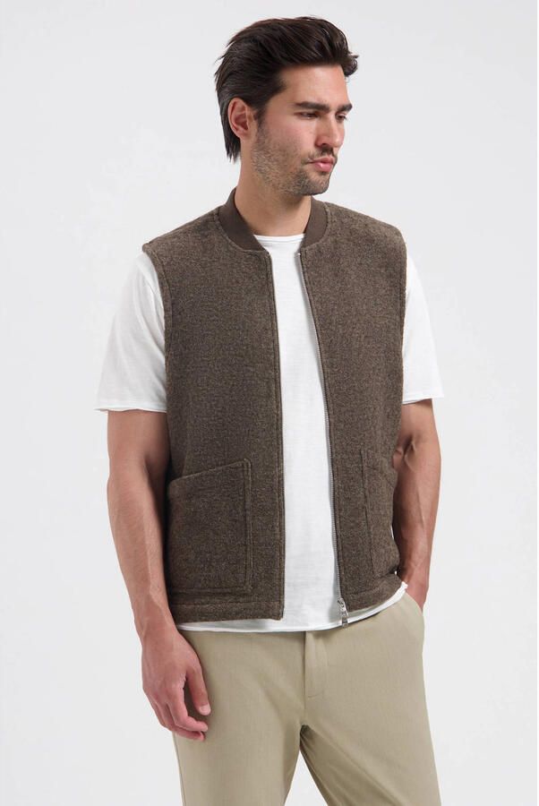 Dstrezzed gebreid teddy vest vintage khaki - Foto 2