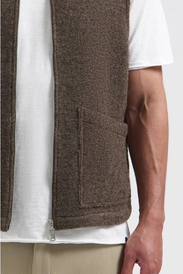 Dstrezzed gebreid teddy vest vintage khaki - Foto 3