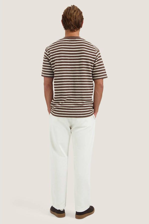 Dstrezzed oversized gestreept T-shirt donkerbruin - Foto 2
