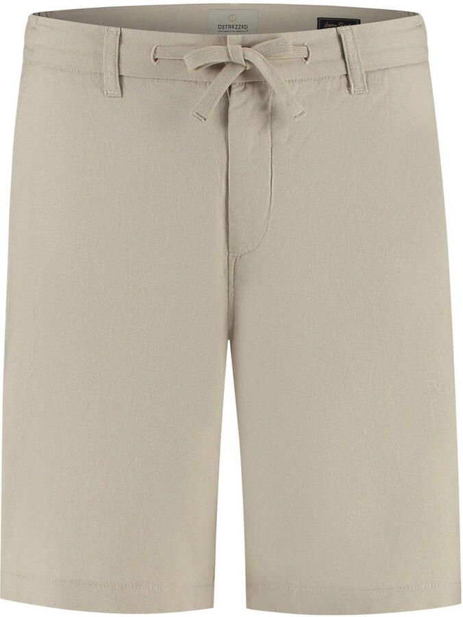Dstrezzed regular casual short met linnen beige