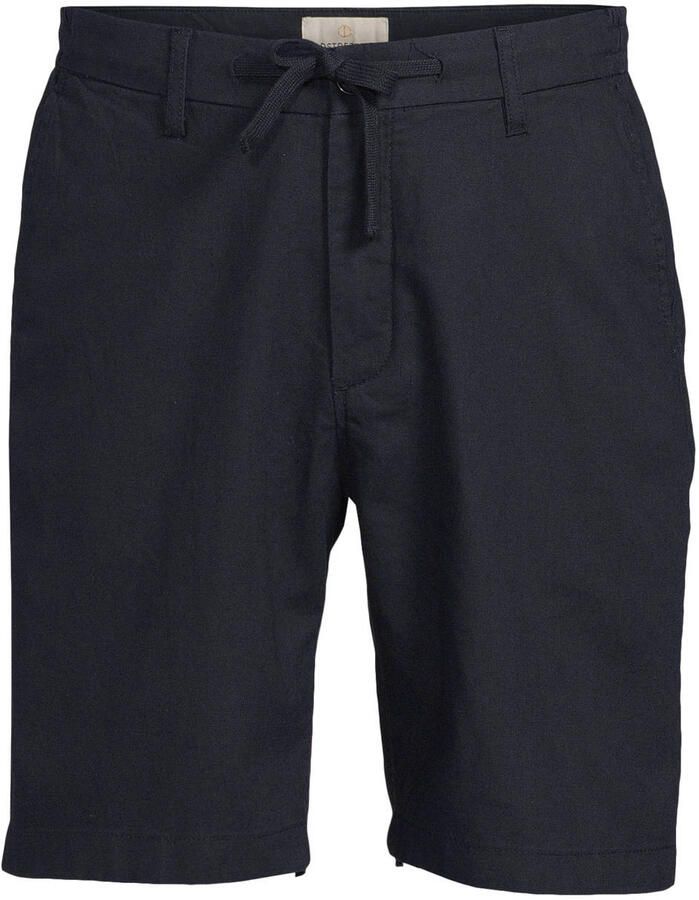 Dstrezzed regular casual short met linnen donkerblauw