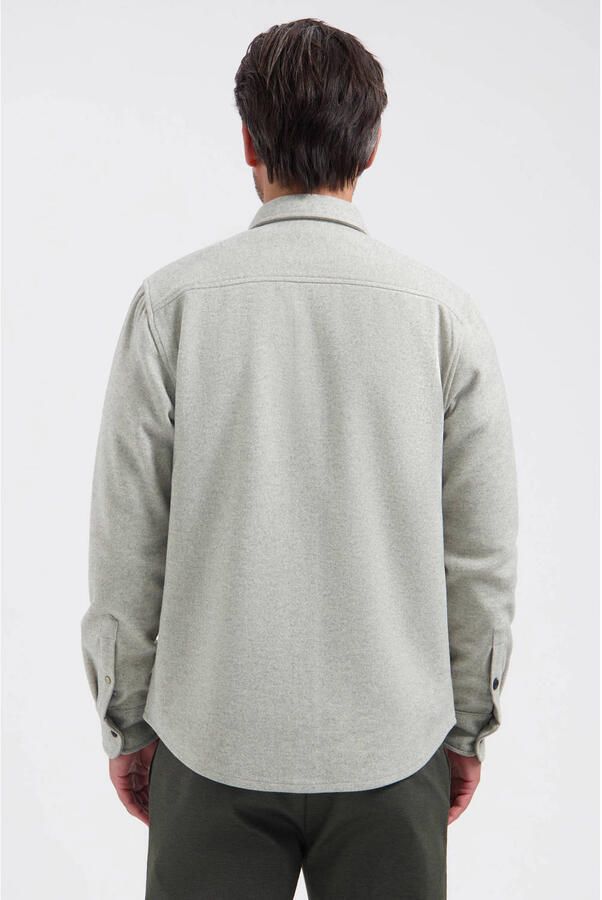 Dstrezzed regular fit gemêleerd overshirt lichtgrijs - Foto 2