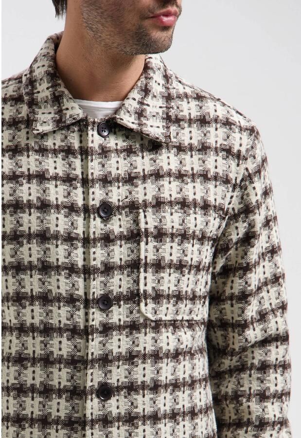 Dstrezzed regular fit geruit overshirt donkerbruin - Foto 2