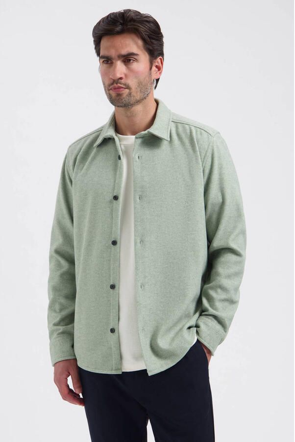 Dstrezzed regular fit overshirt lichtgroen