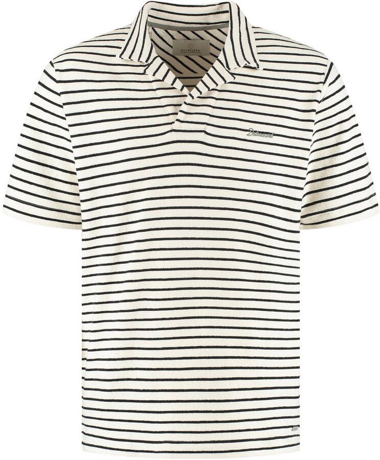 Dstrezzed regular gestreepte polo ecru
