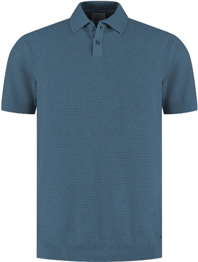 Dstrezzed regular polo blauw gebreid