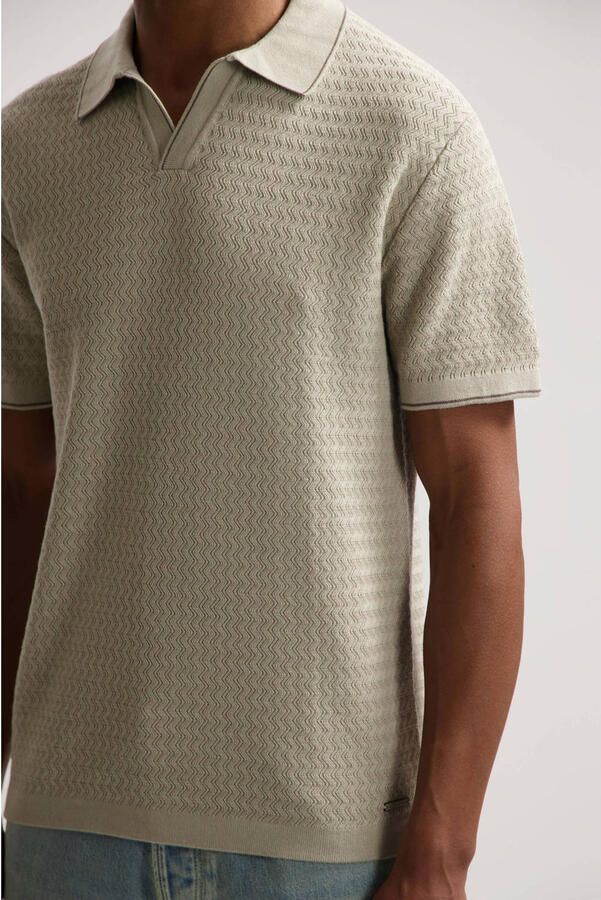 Dstrezzed regular polo gebreid beige