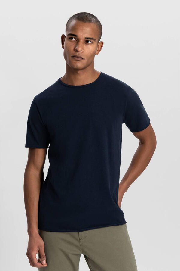 DSTREZZED Heren Polo's & T-shirts Mc. Queen Basic Tee Organic Slub Jersey Donkerblauw - Foto 7