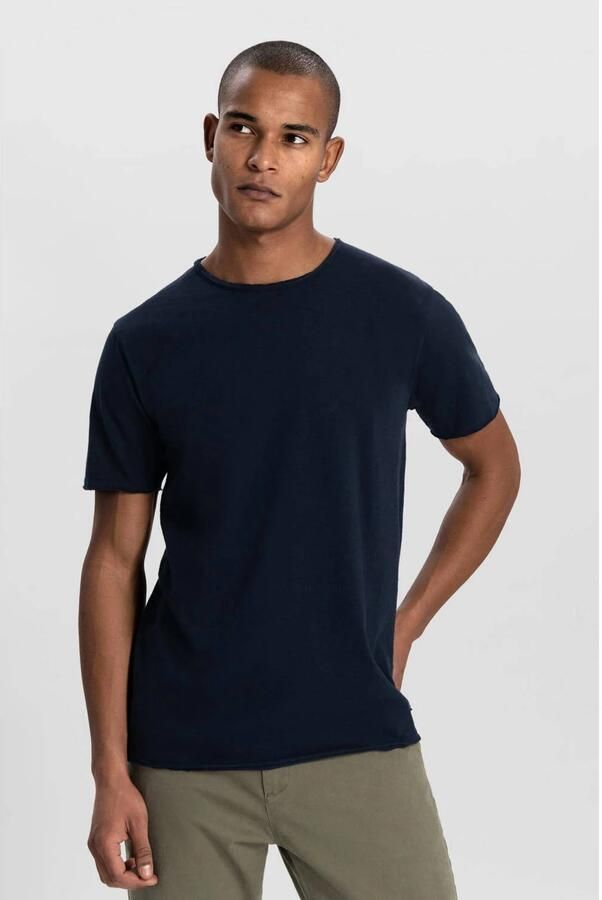 DSTREZZED Heren Polo's & T-shirts Mc. Queen Basic Tee Organic Slub Jersey Donkerblauw - Foto 5
