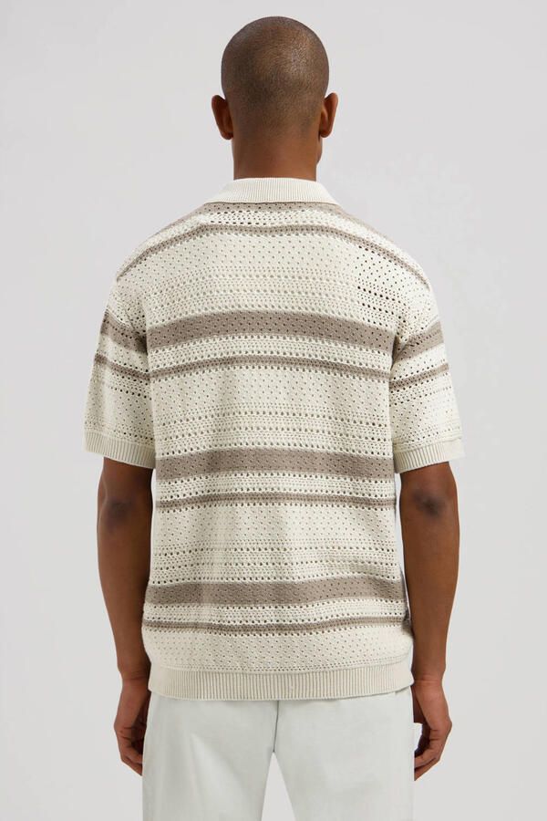 Dstrezzed relaxed gestreepte casual overhemd beige gebreid - Foto 3